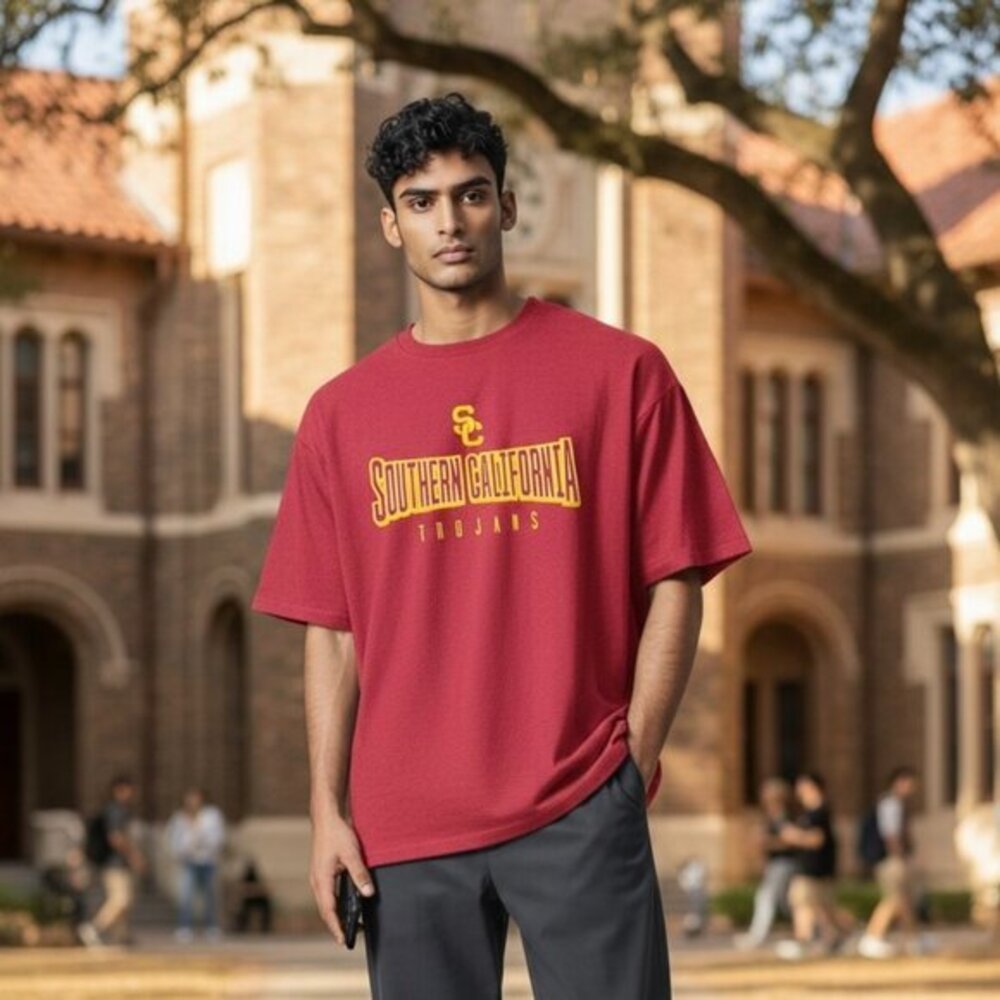 NEW USC‎ Trojans t-shirt Cardinal and gold adult 2XL Hanes NWT